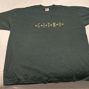 Jerzees Forest Green Tee with Gold Star Design - Guantanamo Bay/ GITMO